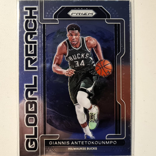 Giannis Antetokounmpo 2021-22 Panini Prizm Global Reach #1 NBA Basketball Milwaukee Bucks excellent/mint