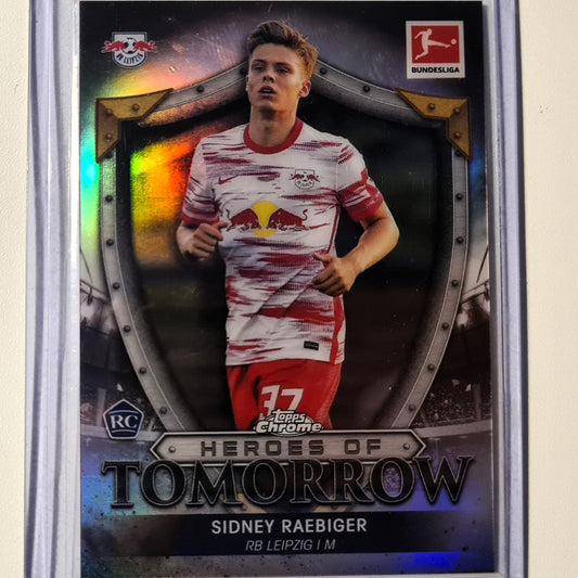 Sidney Raebiger 2022 Topps Bundesliga Chrome Rookie RC Heroes of Tomorrow HT-SR Soccer football RB Leipzig Mint sleeved