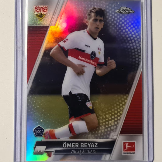 Omer Beyaz 2022 Topps Chrome Bundesliga League Rookie RC Refractor #90 Soccer Football VFB Stuttgart Excellent/Mint Sleeved