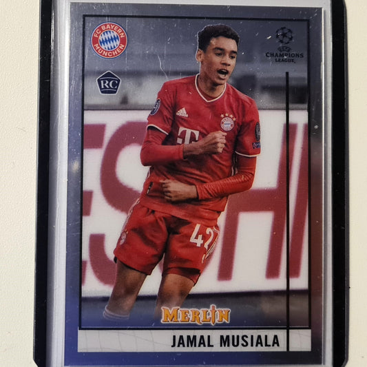 Jamal Musiala 2021 Topps Merlin Champions League Rookie RC #73 Soccer Football Bayern Munich Excellent/Mint Sleeved