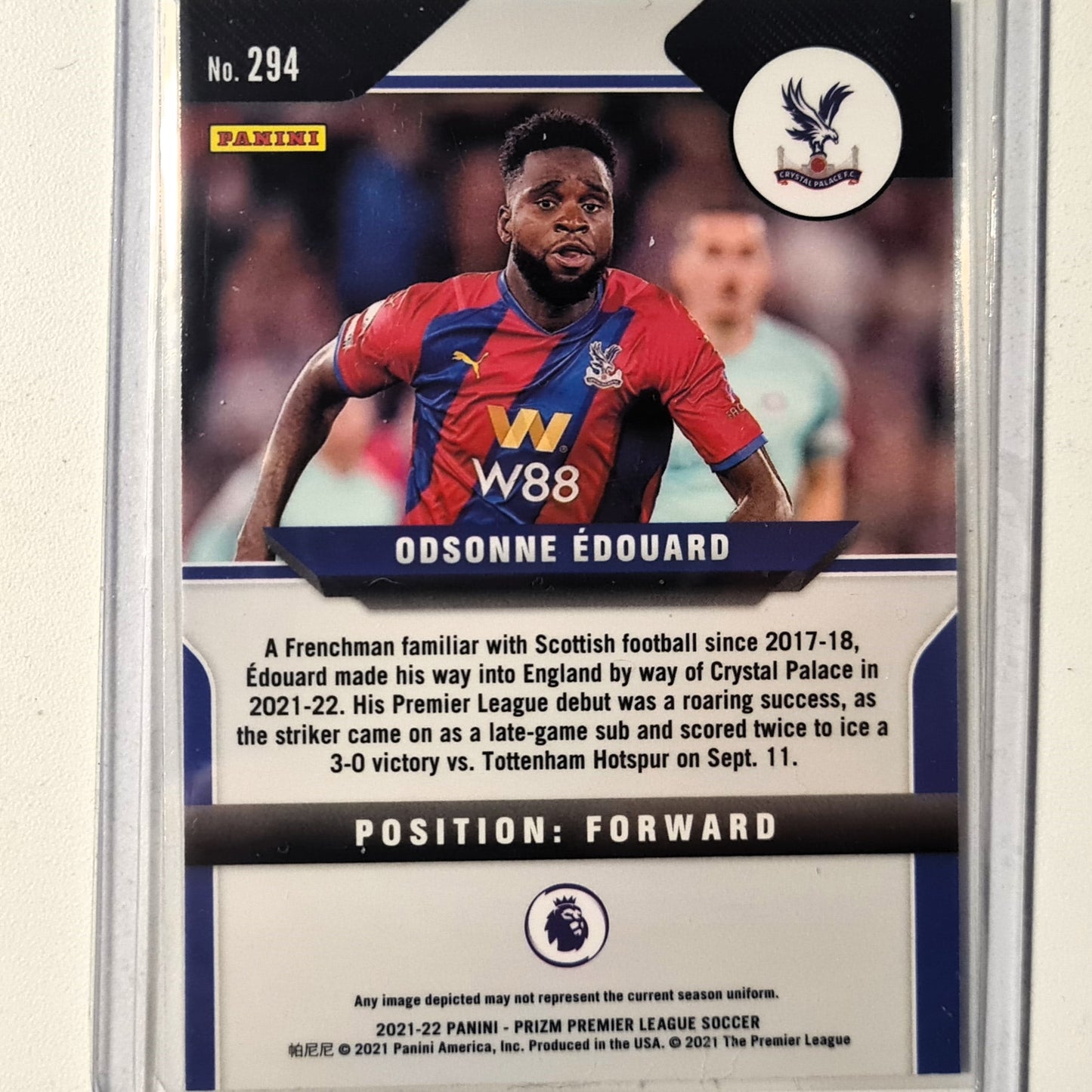 Odsonne Edouard 2021-22 Panini Prizm Rookie RC #294 Soccer Football Crystal Palace excellent/mint Sleeved