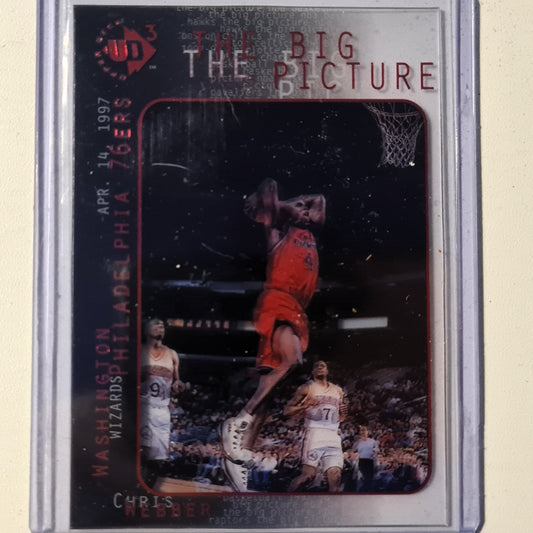 Chris Webber 1997 Upper-Deck UD3 The big picture acetate card #4 NBA Basketball Washington Wizards very good Sleeved