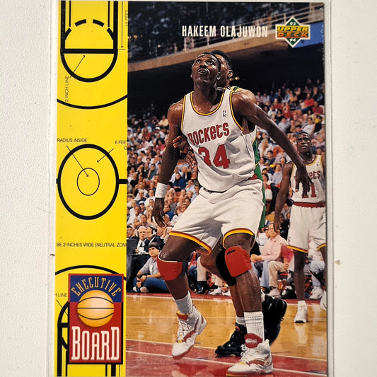 Hakeem Olajuwon 1993 Upper-Deck Executive Board insert #425 NBA Basketball Houston Rockets Excellent Sleeved