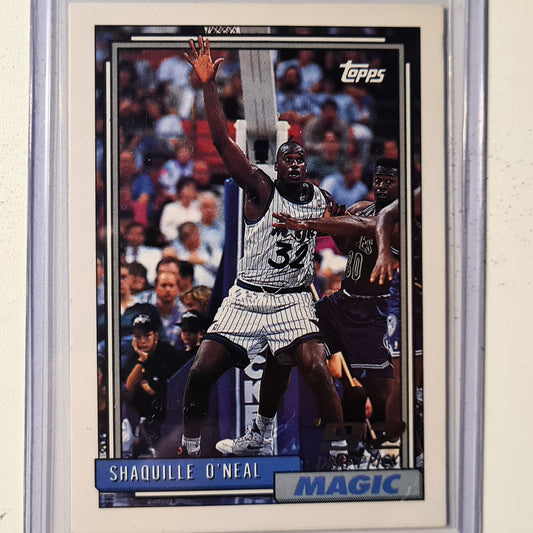 Shaquille O'Neal 1993 Topps 92 draft pick Rookie RC #362 NBA Basketball Orlando Magic Fair ( bottom corner creased) Sleeved