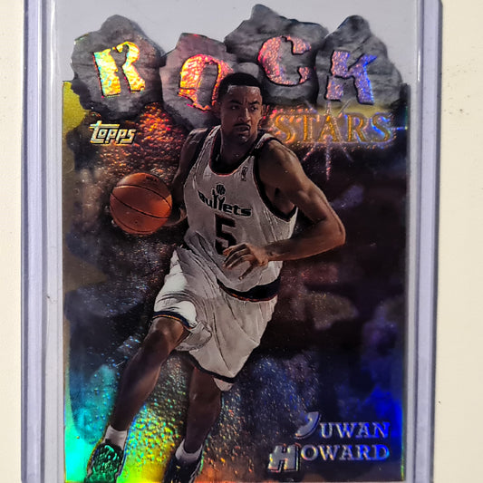 Juwan Howard 1997 Topps Rock Stars die-cut rare refractor variant RS7 NBA Basketball Washington Bullets/Wizards Excellent Sleeved