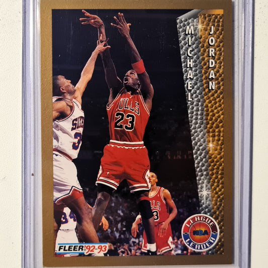 Michael Jordan 1992 Fleer 92-93 League Leader NBA Basketball Chicago Bulls good Sleeved