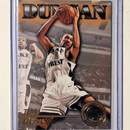 Tim Duncan 1997 Press Pass 97 checklist rookie RC #45 NBA Basketball Wake Forest/San Antonio Spurs excellent Sleeved