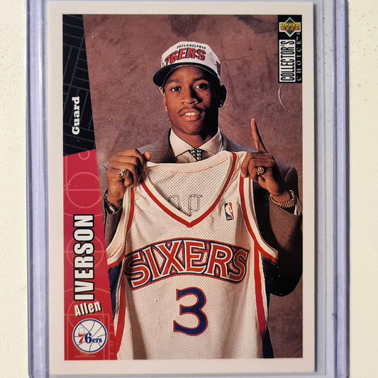 Allen Iverson 1996 Upper-Deck collectors choice rookie RC #301 NBA Basketball Philadelphia 76ers excellent Sleeved