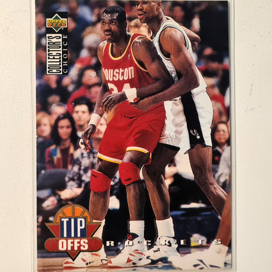 Hakeem Olajuwon 1993 Upper-Deck collectors choice Tip Offs #175 NBA Basketball Houston Rockets very good  Sleeved