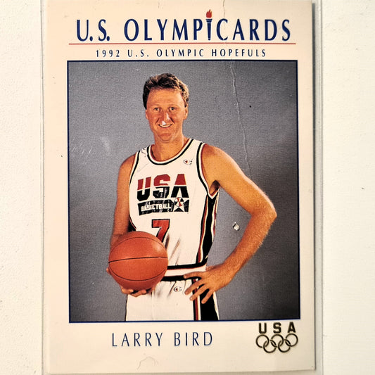 Larry Bird 1992 Impel U.S. Olympicards Olympic Hopefuls #9 NBA Basketball team USA poor heavy crease Sleeved