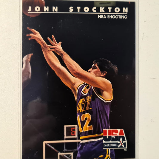 John Stockton 1992 Skybox USA Basketball Shooting #89 NBA Basketball Utah Jazz very good sleeved