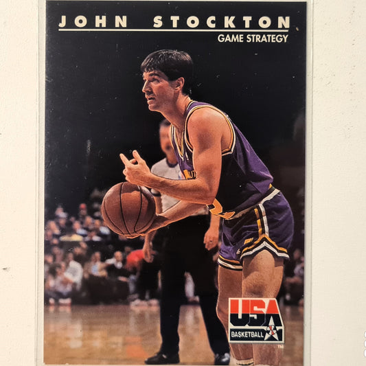John Stockton 1992 Skybox USA Basketball game strategy #84 NBA Basketball Utah Jazz very good sleeved