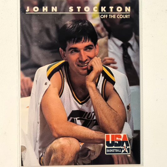 John Stockton 1992 Skybox USA Basketball off the court #86 NBA Basketball Utah Jazz very good sleeved