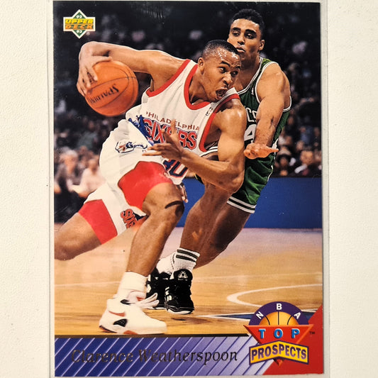 Clarence Weatherspoon  1993 Upper-Deck top prospects Rookie RC #475 NBA Basketball Philadelphia 76ers very good sleeved