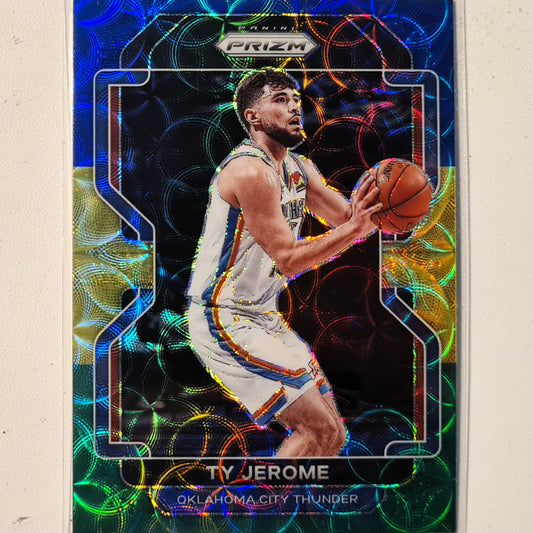 Ty Jerome 2021-22 Panini Prizm choice blue yellow and green variant rare #214 NBA Basketball Oklahoma City Thunder Excellent/mint sleeved