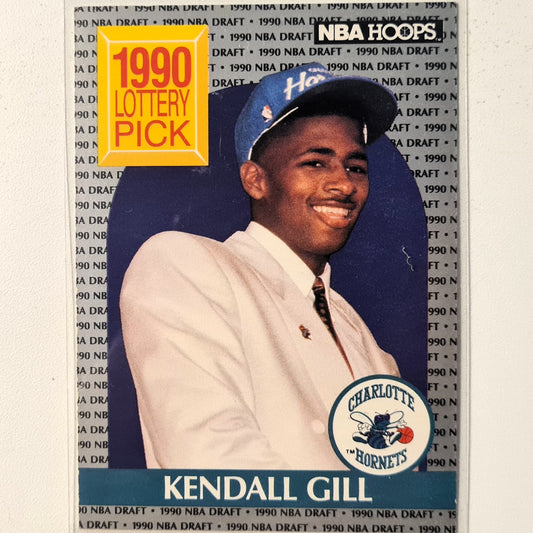 Kendall Gill 1990 Topps NBA Hoops Rookie RC  #146 NBA Basketball Charlotte Hornets very good  sleeved