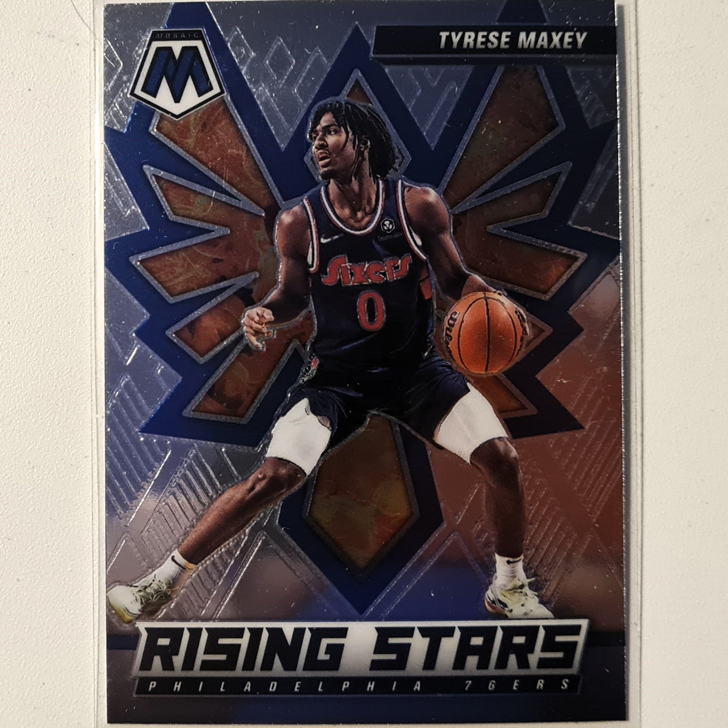 Tyrese Maxey Rookie RC 2021-22 Panini Mosaic Rising Stars #5 NBA Basketball Philadelphia 76ers Excellent/mint sleeved