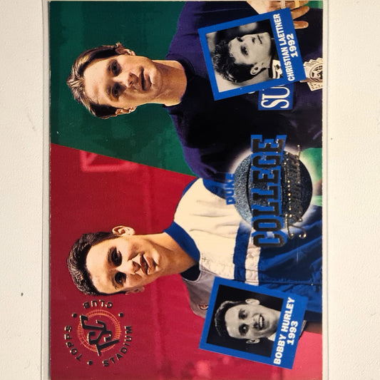 Christian Laettner Bobby Hurley 1995 Topps stadium club Duke college team mates #112 NBA Basketball Minnesota Timberwolves very good sleeved