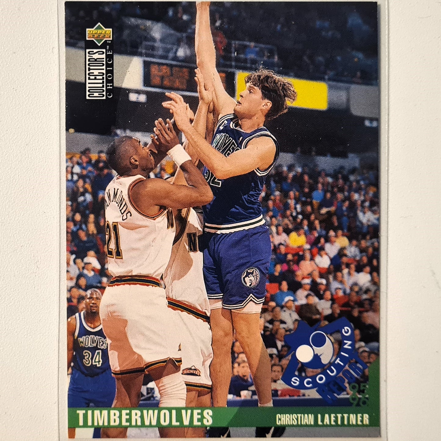 Christian Laettner 1995 Upper-Deck Game SCOUTING REPORT #336 NBA Basketball Minnesota Timberwolves very good sleeved