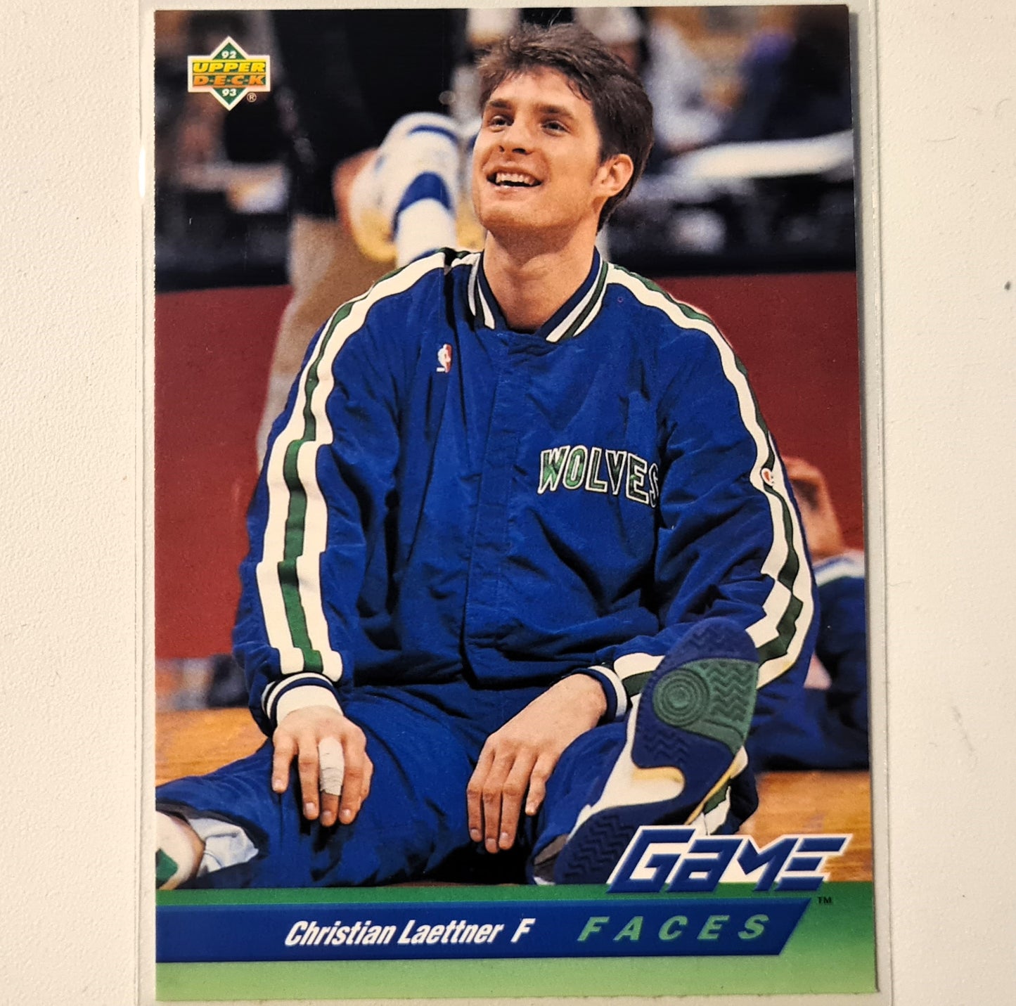 Christian Laettner 1993 Upper-Deck Game Faces Rookie RC #494 NBA Basketball Minnesota Timberwolves very good sleeved