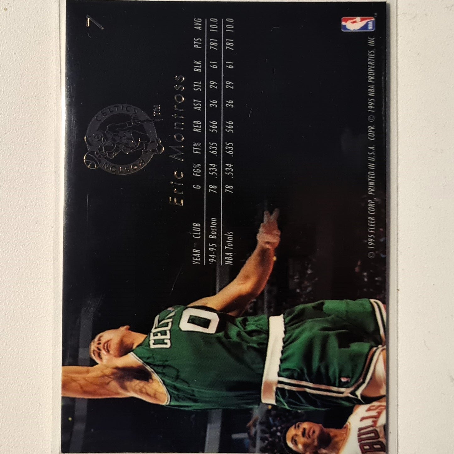 Eric Montross 1995 Fleer Flair 95-96 #7 NBA Basketball Boston Celtics Excellent Sleeved