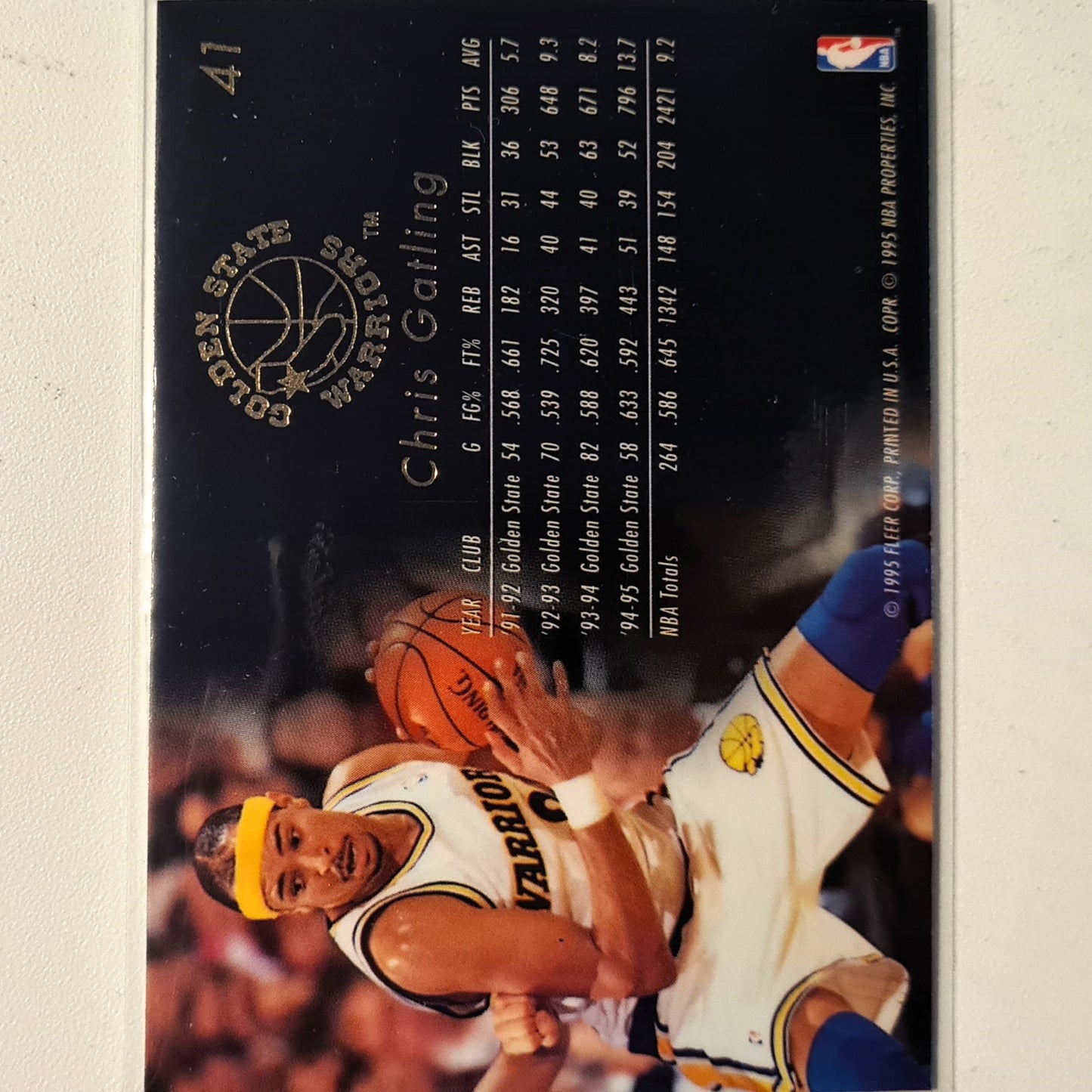 Chris Gatling 1995 Fleer Flair 95-96 #41 NBA Basketball Golden State Warriors Excellent Sleeved