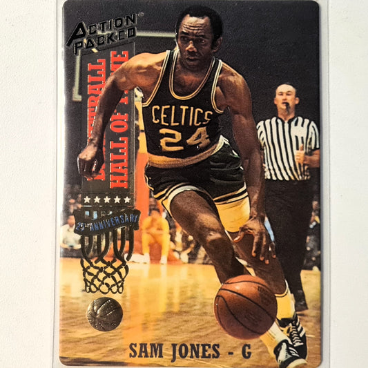 Sam Jones 1993 Action Packed basketball hall of fame 25th anniversary #35 NBA Basketball Boston Celtics Excellent Sleeved