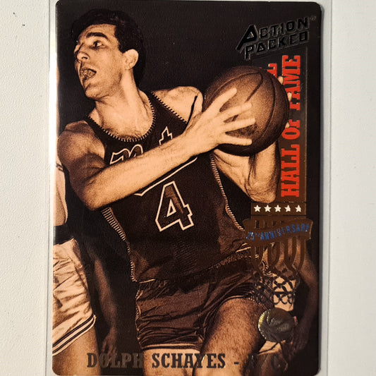 Dolph Schayes 1993 Action Packed basketball hall of fame 25th anniversary #32 NBA Basketball Philadelphia 76ers Excellent Sleeved