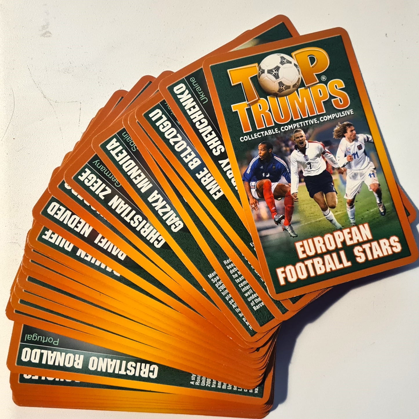 Top Trumps European football stars 2004 Winning Moves Ronaldo Beckham very good used complete set