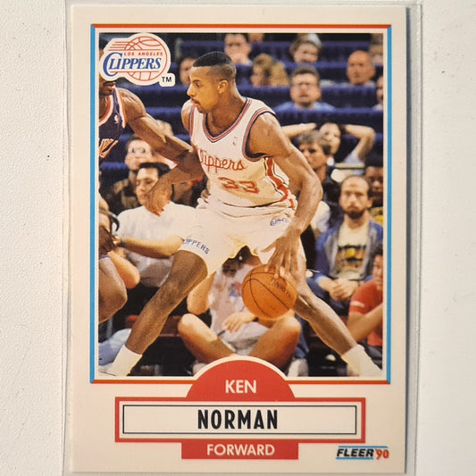 Ken Norman 1990 Fleer #88 NBA Basketball LA Clippers Excellent/mint Sleeved
