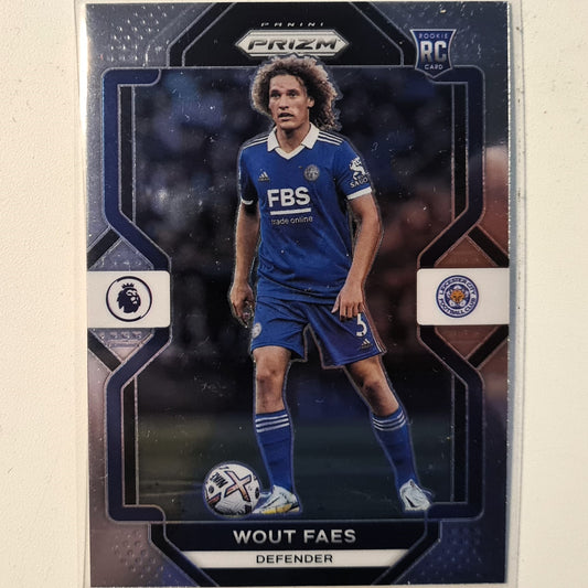 Wout Faes 2022-23 Panini Prizm Premier league Rookie RC #98 Soccer Football Leicester City Excellent/mint  Sleeved