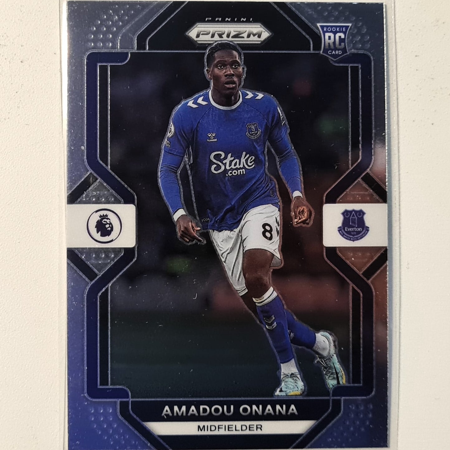 Amadou Onana 2022-23 Panini Prizm Rookie RC #91 Soccer football Everton Mint sleeved