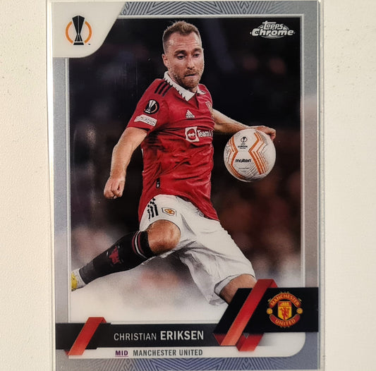 Christian Eriksen 2023 Topps Chrome Champions League #127 Soccer football Manchester United Mint sleeved