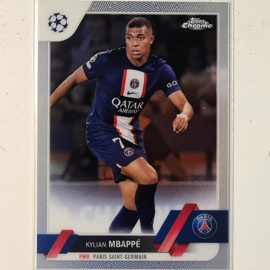 Kylian Mbappe 2023 Topps Chrome Champions League #100 Soccer football Paris Saint-Germain Mint sleeved