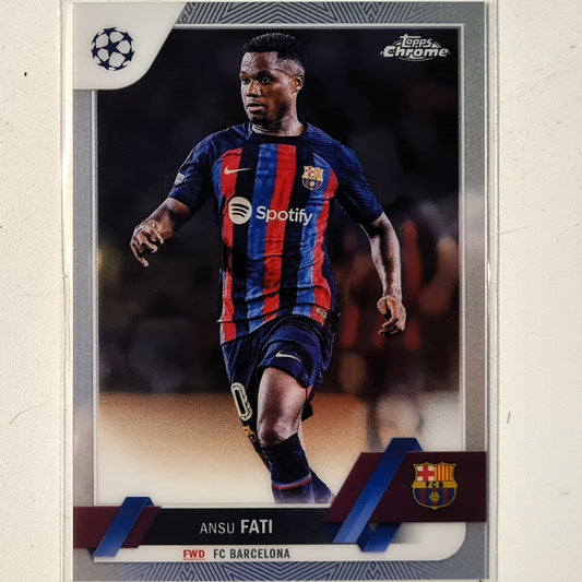 Ansu Fati 2023 Topps Chrome Champions League #193 Soccer football Barcelona Mint sleeved