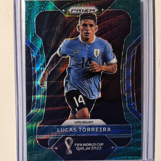 Lucas Torreira 2022 Panini prizm FIFA world cup Qatar green wave #276 Soccer football Uruguay excellent sleeved