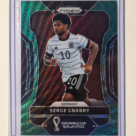 Serge Gnabry 2022 Panini prizm FIFA world cup Qatar green wave #117 Soccer football Germany excellent sleeved