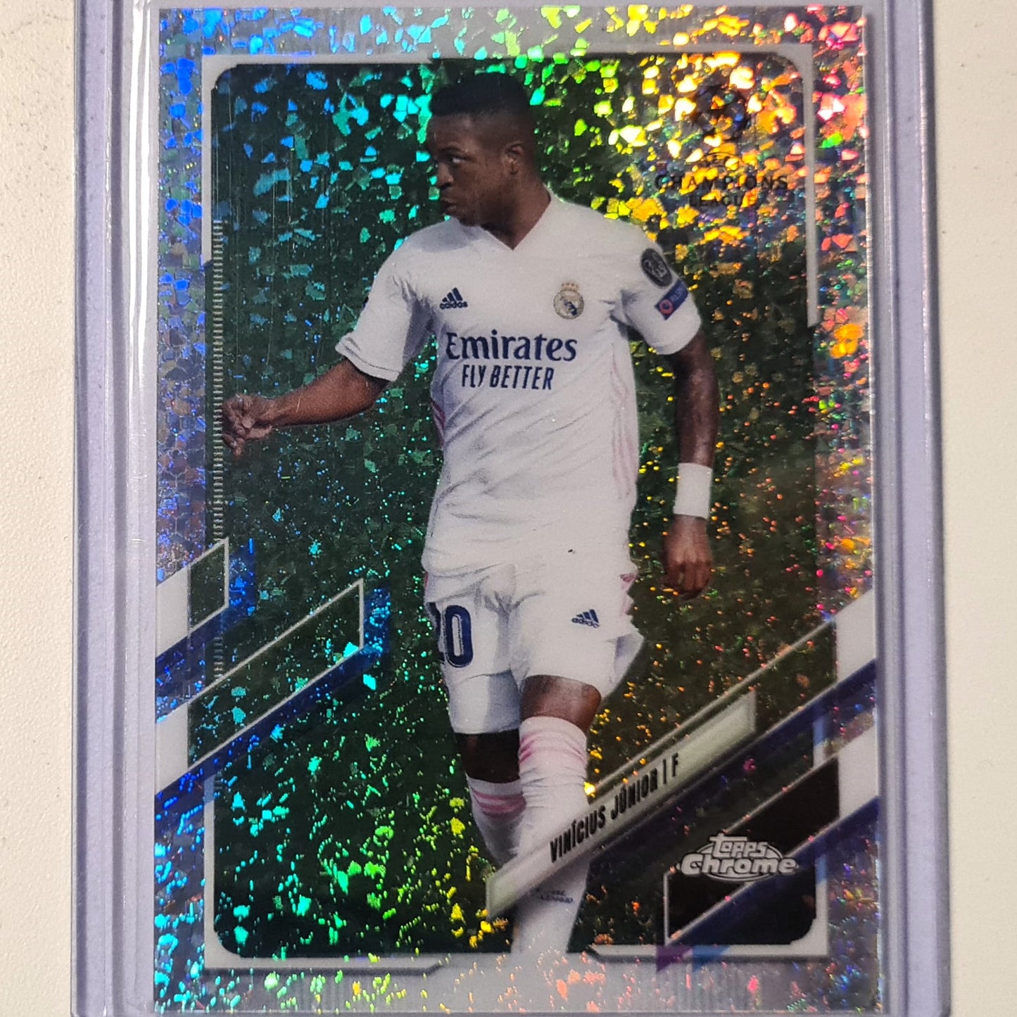 Vinicius 2022 Topps Chrome Champions League Diamond refractor #89 Soccer football Real Madrid excellent/mint sleeved