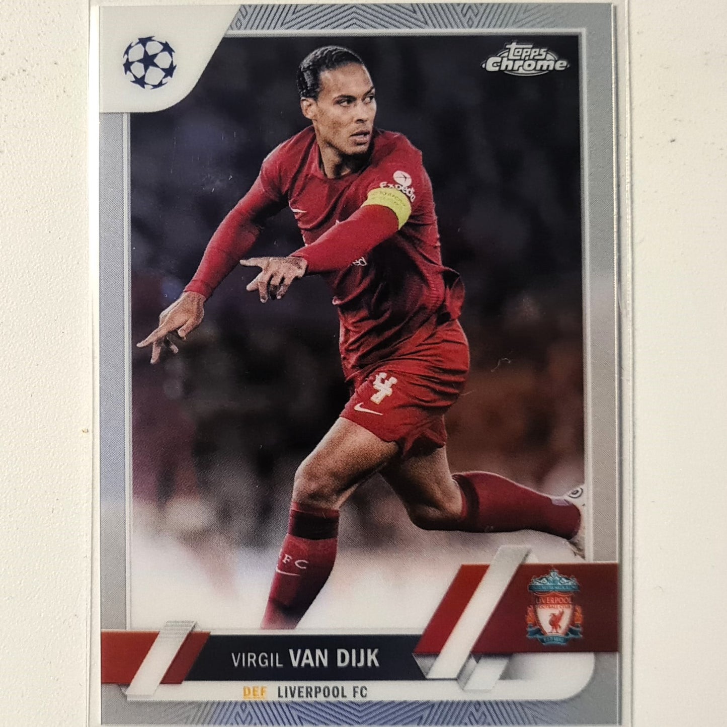 Virgil Van Dijk 2023 Topps Chrome Champions League #130 Soccer football Liverpool Excellent/mint sleeved