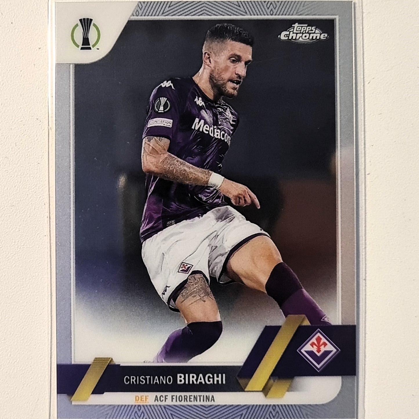 Cristiano Biraghi 2023 Topps Chrome Europa League #89 Soccer football Fiorentina Excellent/mint sleeved