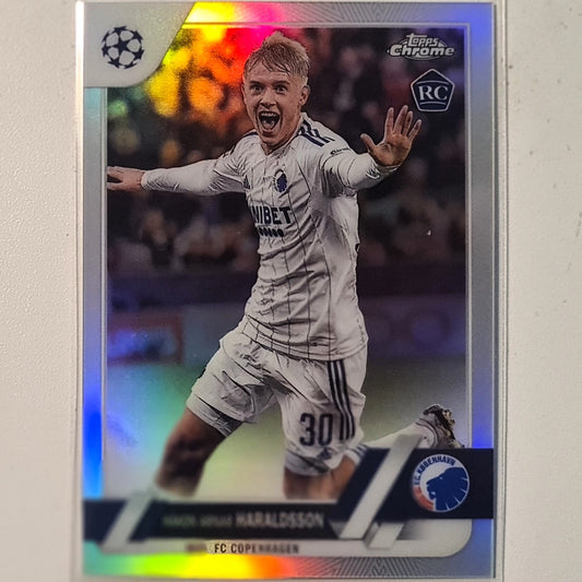 Hakon Arnar Haraldsson 2023 Topps Chrome Champions League Rookie RC #175 Soccer football Copenhagen Excellent/mint sleeved