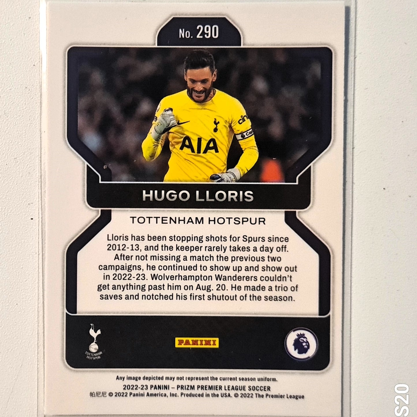 Hugo Lloris 2022-23 Panini Prizm premier league #290 Soccer football Tottenham Hotspur Excellent/mint sleeved