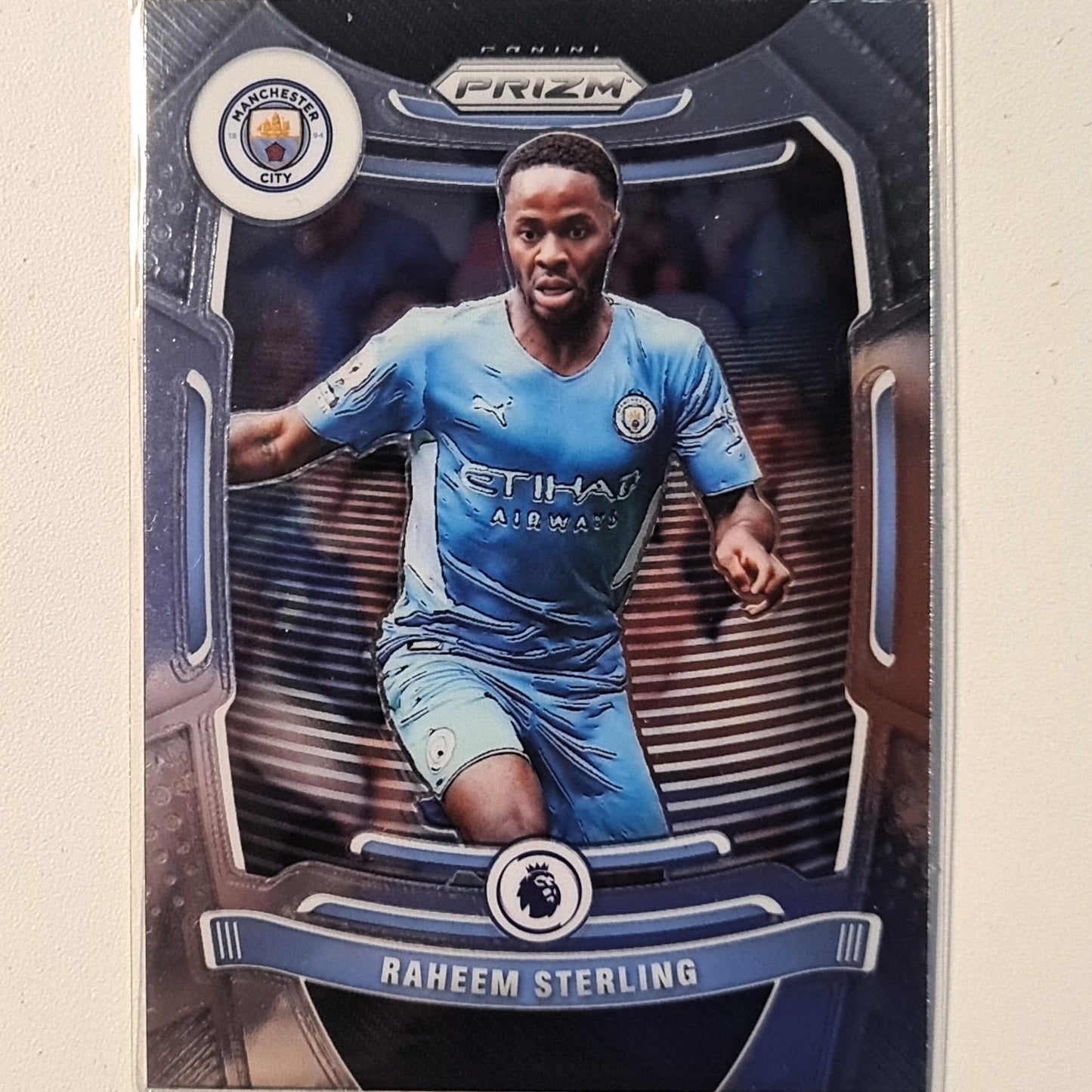 Raheem Sterling 2021-22 Panini Prizm premier league #10 Soccer football Manchester city Excellent/mint sleeved