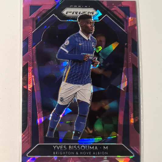 Yves Bissouma 2020-21 Panini Prizm pink cracked ice #173 Football Brighton & Hove excellent Sleeved