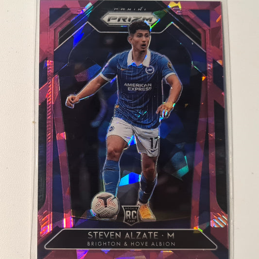 Steven Alzate 2020-21 Panini Prizm pink cracked ice rookie rc #177 Football Brighton & Hove excellent Sleeved