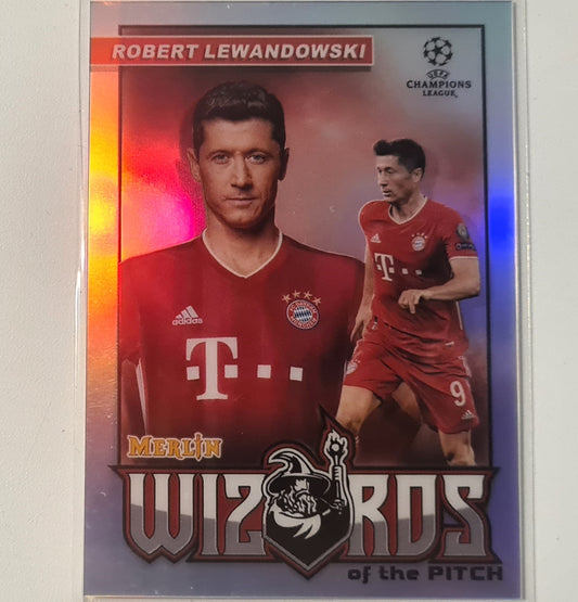 Robert Lewandowski 2021 Topps Merlin Wizards of the pitch W-RL Soccer Football Bayern Munich excellent/MINT Sleeved