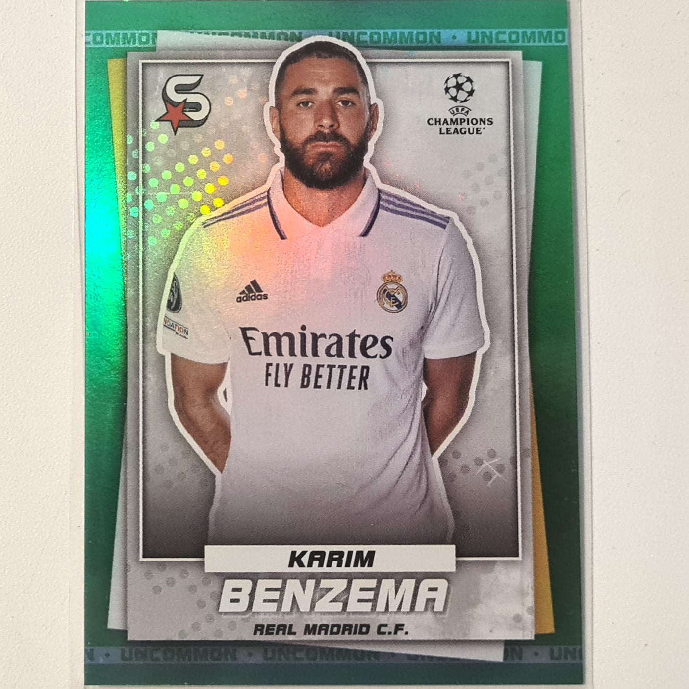 Karim Benzema 2023 Topps Football Superstars green uncommon foil #46 Soccer Football Real Madrid Sleeved