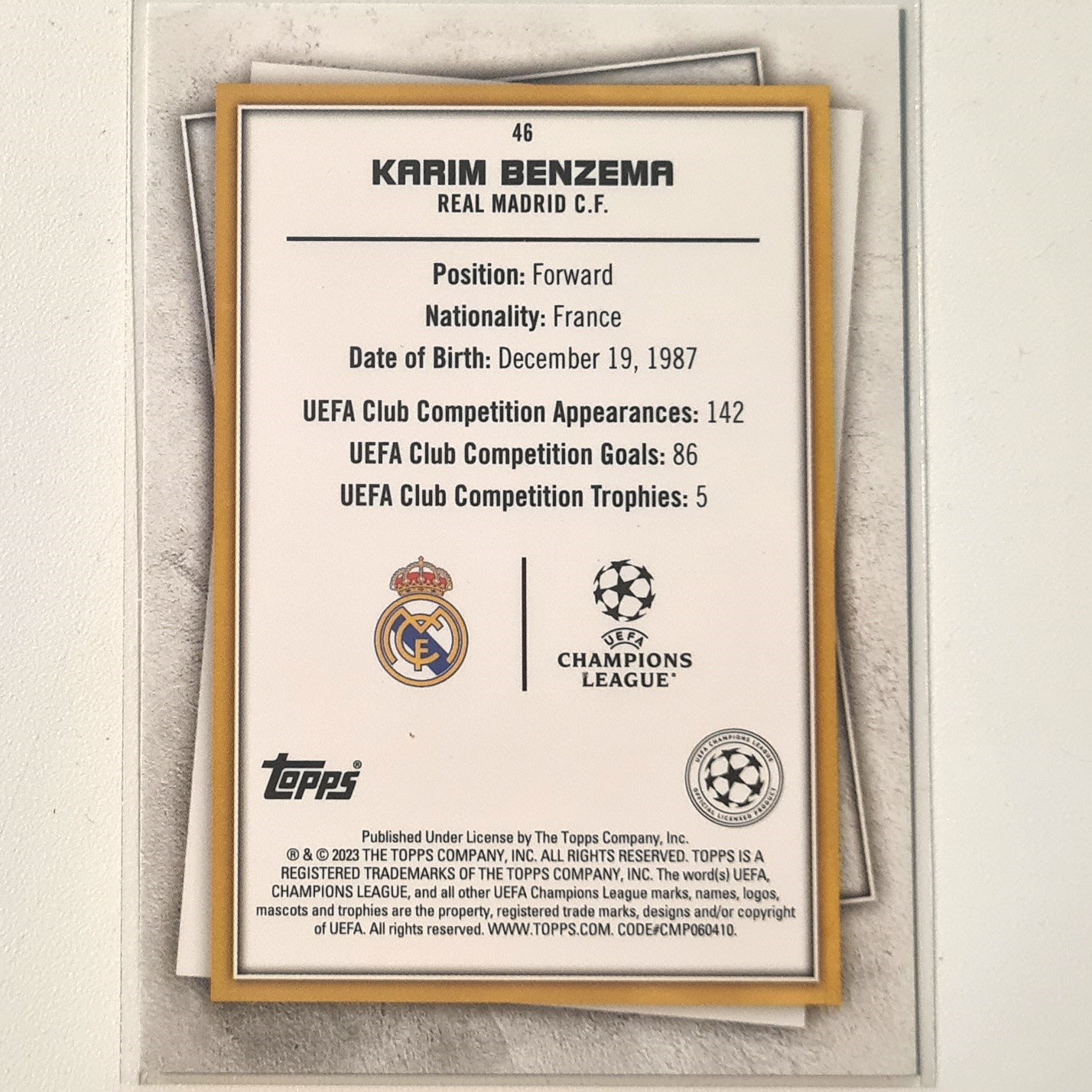 Karim Benzema 2023 Topps Football Superstars green uncommon foil #46 Soccer Football Real Madrid Sleeved