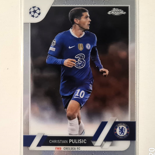 Christian Pulisic 2023 Topps Chrome champions league #144 Soccer Football Chelsea FC excellent Sleeved