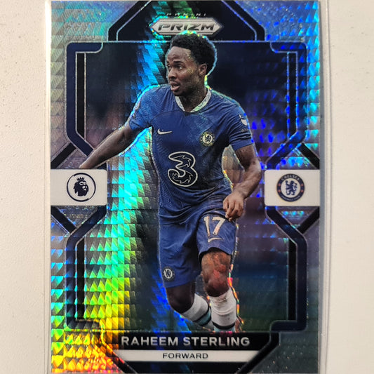 Raheem Sterling 2022-23 Panini Prizm premier league soccer Hyper #114  Football Chelsea excellent Sleeved